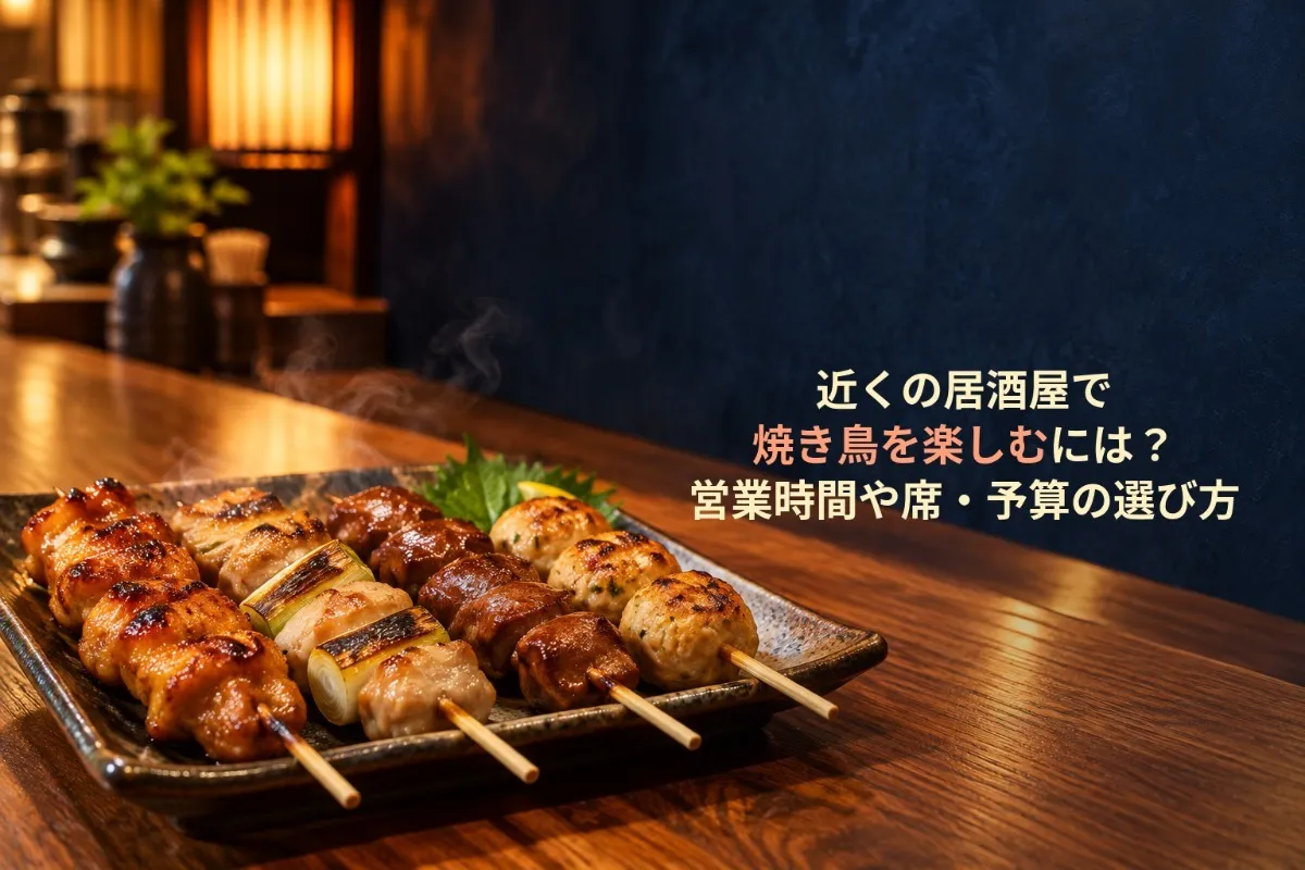 近くの居酒屋で焼き鳥を楽しむには?営業時間や席・予算の選び方